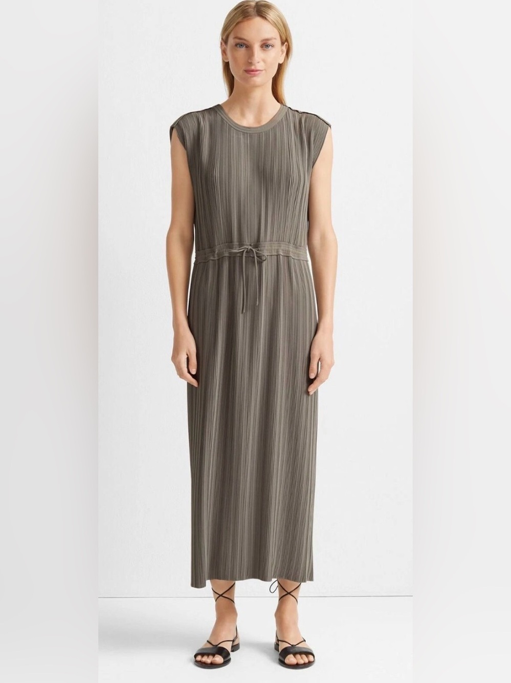 Club Monaco Woven Pleated Maxi Dress